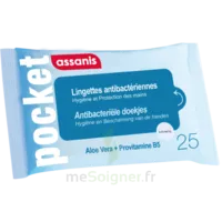 Assanis Pocket Lingette Antibactérienne Mains Paquet/25 à Gardanne